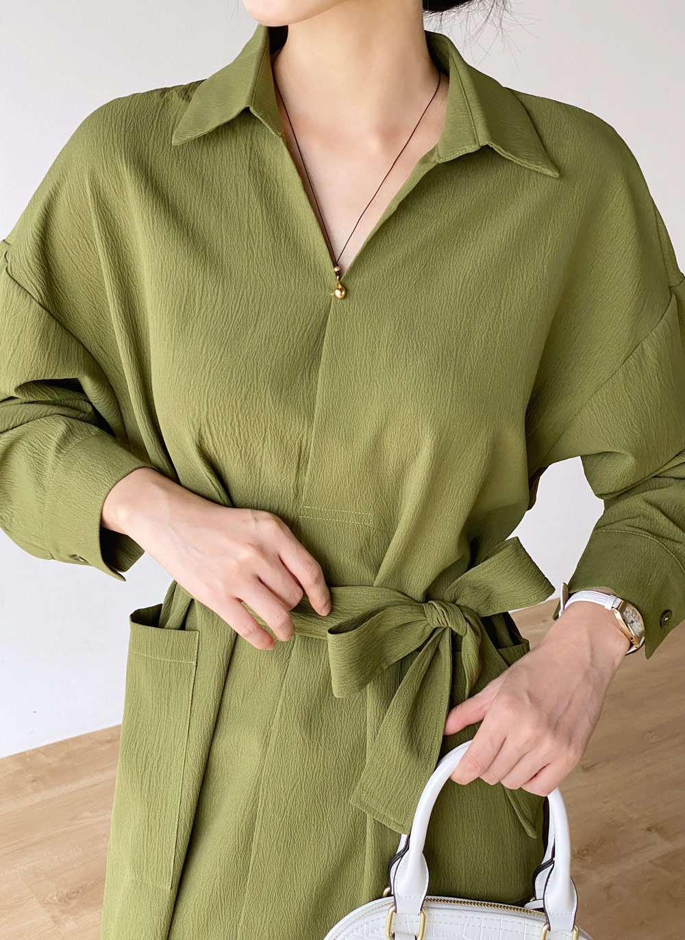 ストラップ付ヨークシャツワンピース | DHOLIC | 詳細画像12