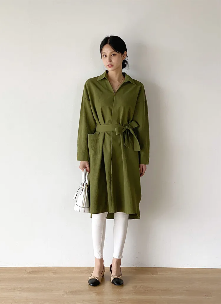 ストラップ付ヨークシャツワンピース | DHOLIC | 詳細画像1