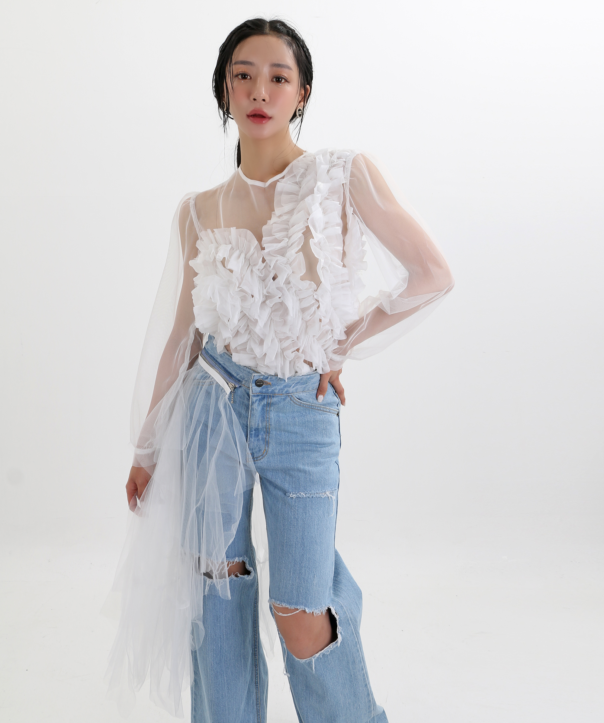 フリルシアーブラウス フリルシアーブラウス - FUN OnlineStore