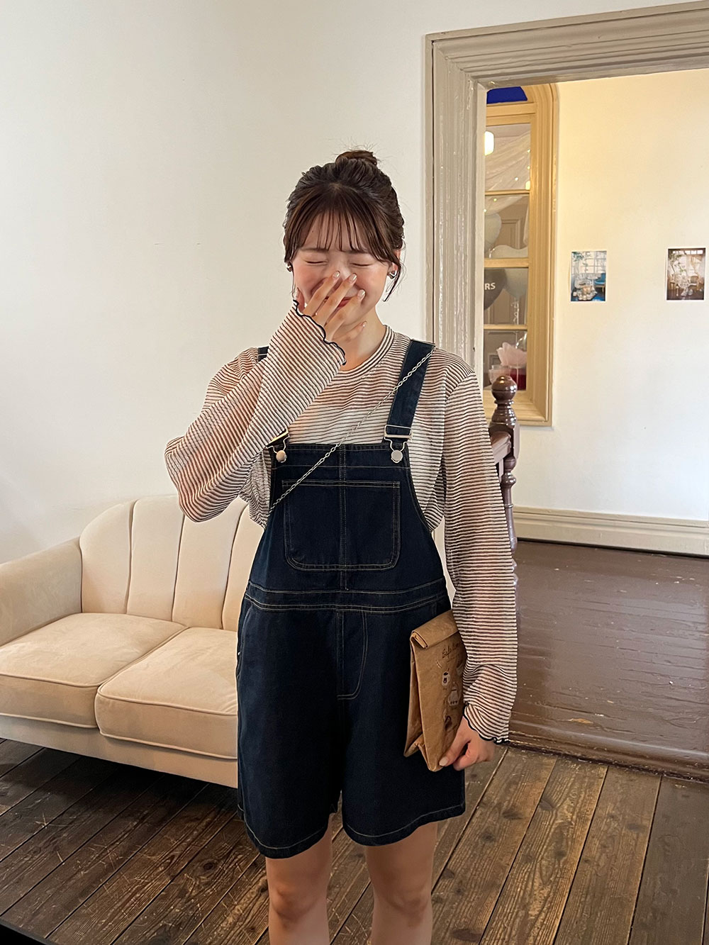デニムショートサロペットパンツ | レディースファッション通販 - DHOLIC