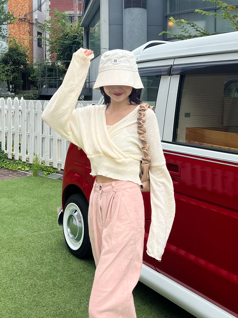 カシュクールクロップドニット | 詳細画像6