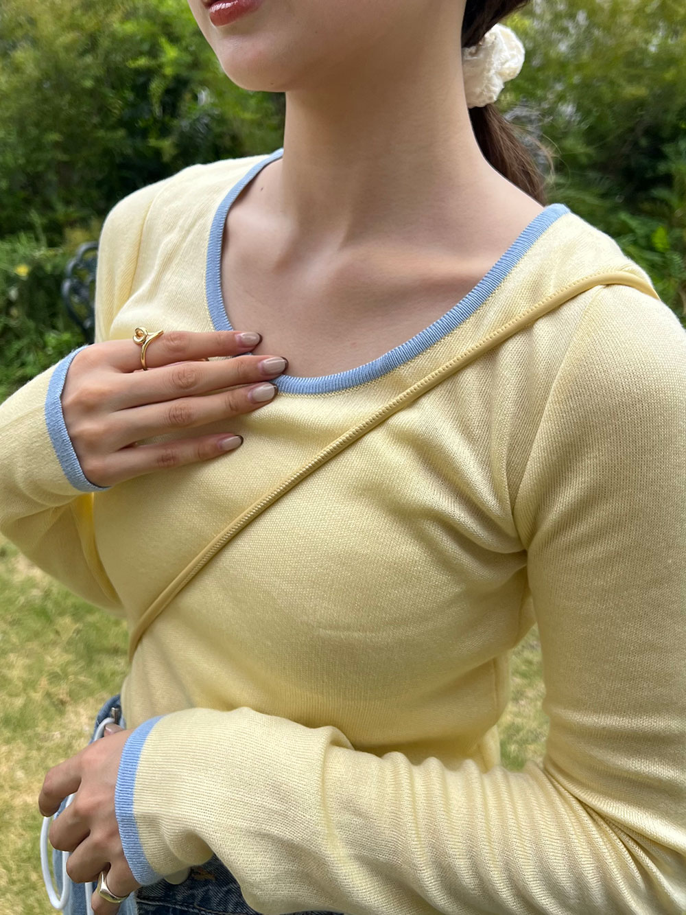 パイピングラウンドネックニット | 詳細画像3