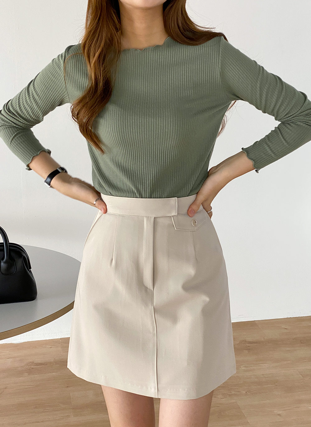 メロウヘムリブ長袖Tシャツ | DHOLIC | 詳細画像2