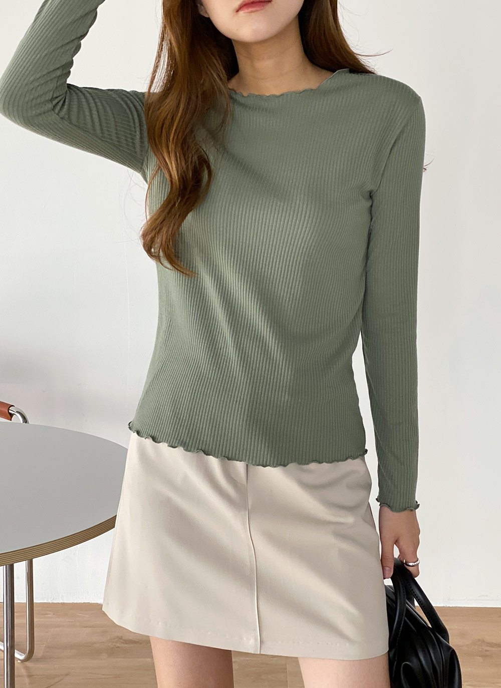 メロウヘムリブ長袖Tシャツ | DHOLIC | 詳細画像9