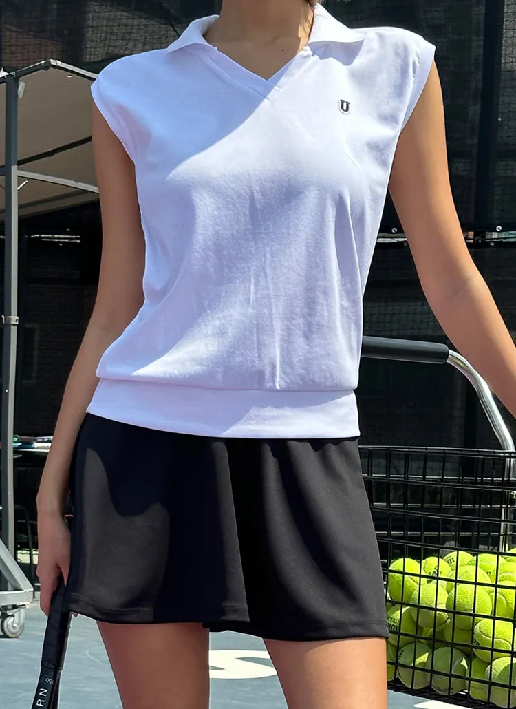開襟キャップスリーブTシャツ | abefit | 詳細画像1