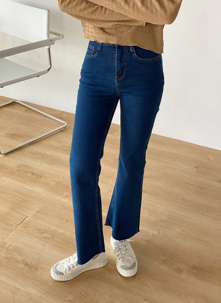 シークレットゴムブルーフレアデニムパンツ | DHOLIC | 詳細画像1