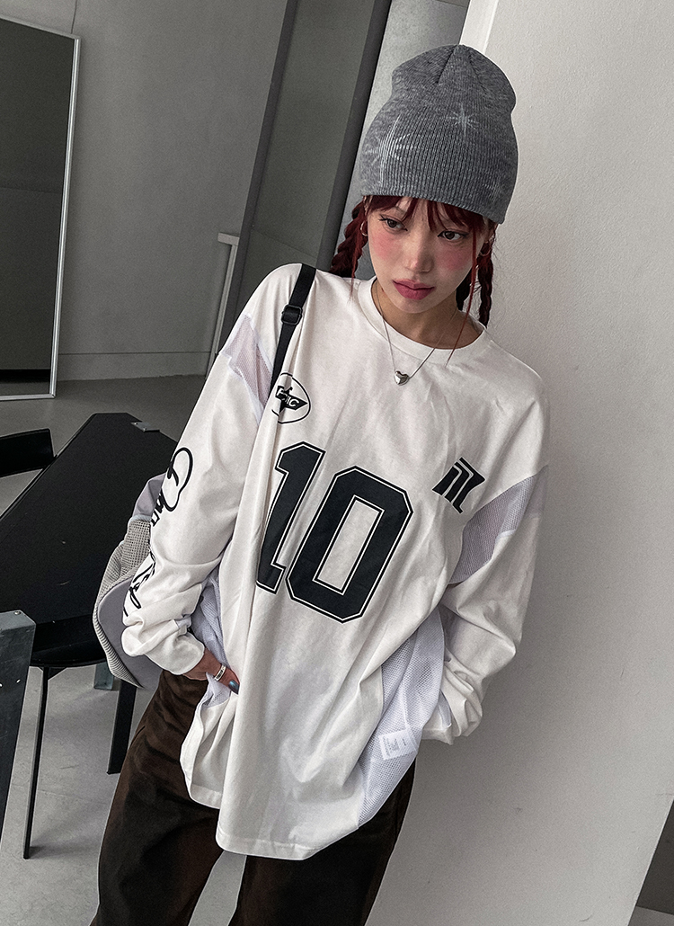 スポーティープリントルーズTシャツ | レディースファッション