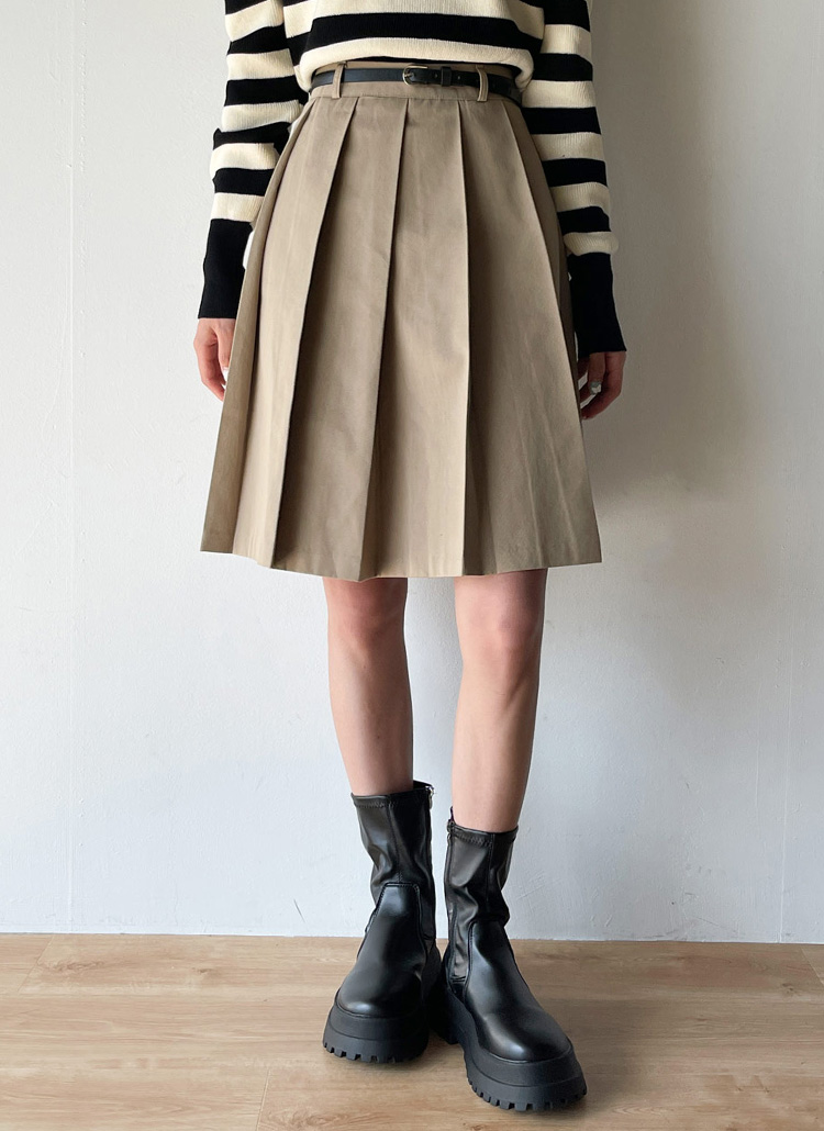LILY BROWN ベルトセットミディプリーツスカート ベルトセットミディ
