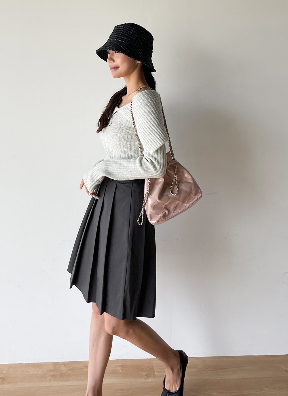 ベルト付プリーツミディスカート | レディースファッション通販 - DHOLIC