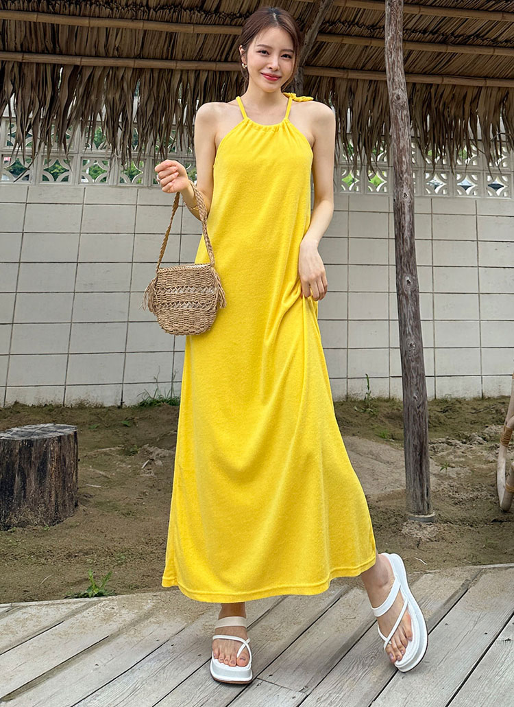 タオル地ホルターキャミワンピース | レディースファッション通販 - DHOLIC