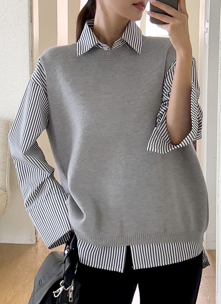バックレスセーターベスト新品未使用 バックレスニットベスト&シャツSET | レディースファッション通販 - DHOLIC