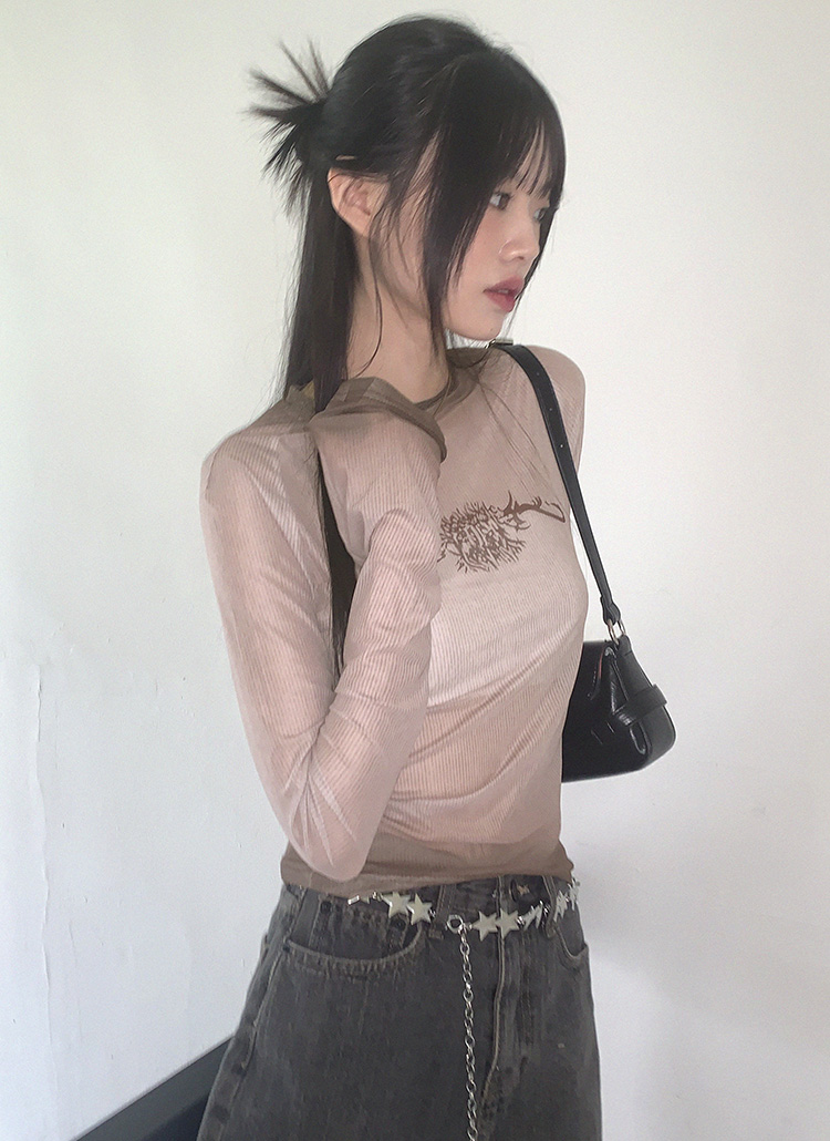 グラデシースルー長袖Tシャツ | レディースファッション通販 - DHOLIC
