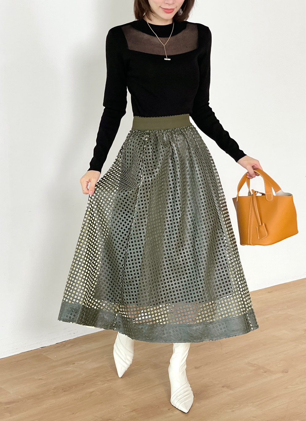 シアーパネルハーフネックニット | DHOLIC | 詳細画像2