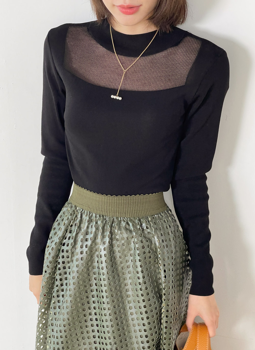 シアーパネルハーフネックニット | DHOLIC | 詳細画像4