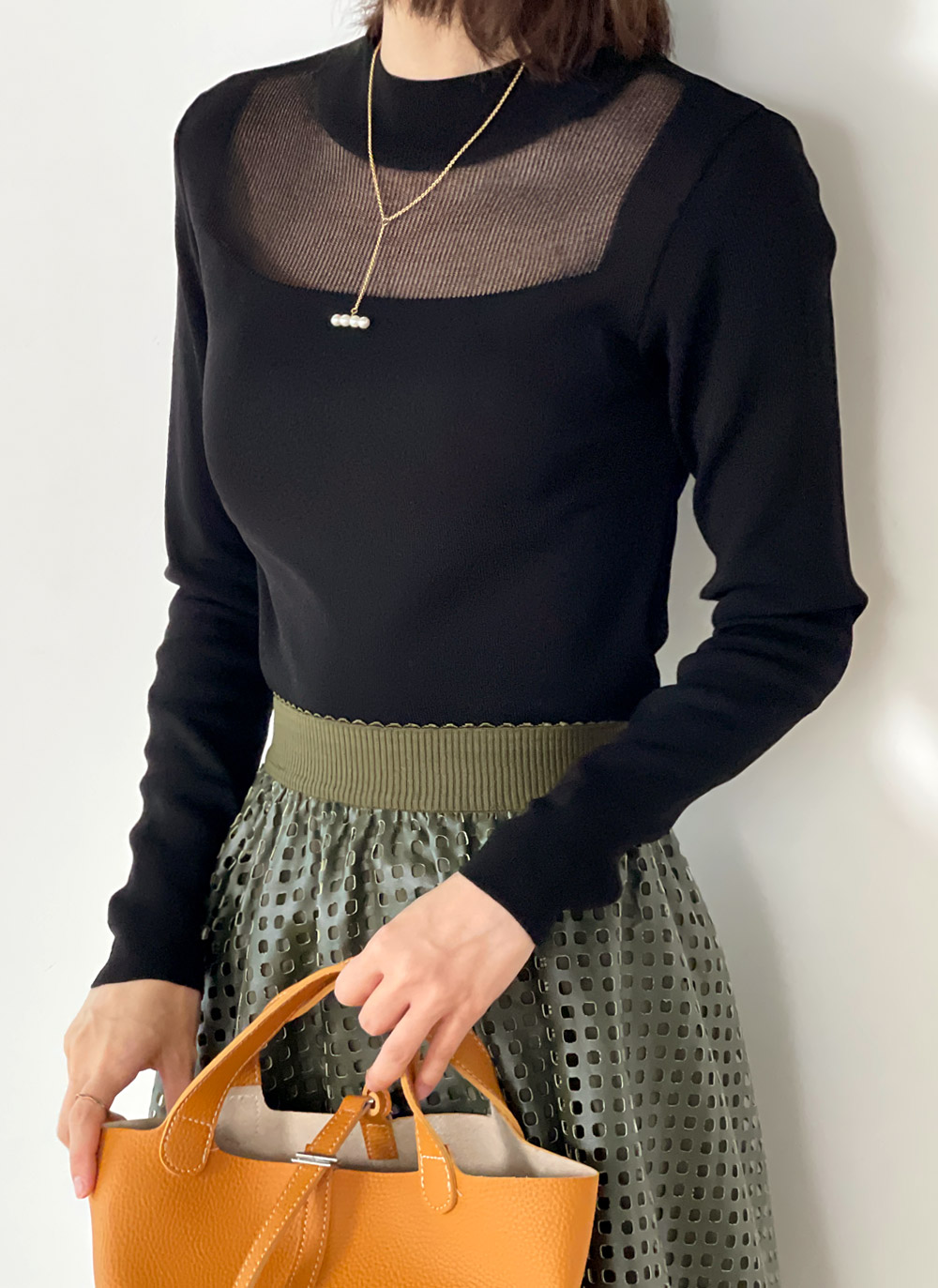 シアーパネルハーフネックニット | DHOLIC | 詳細画像5