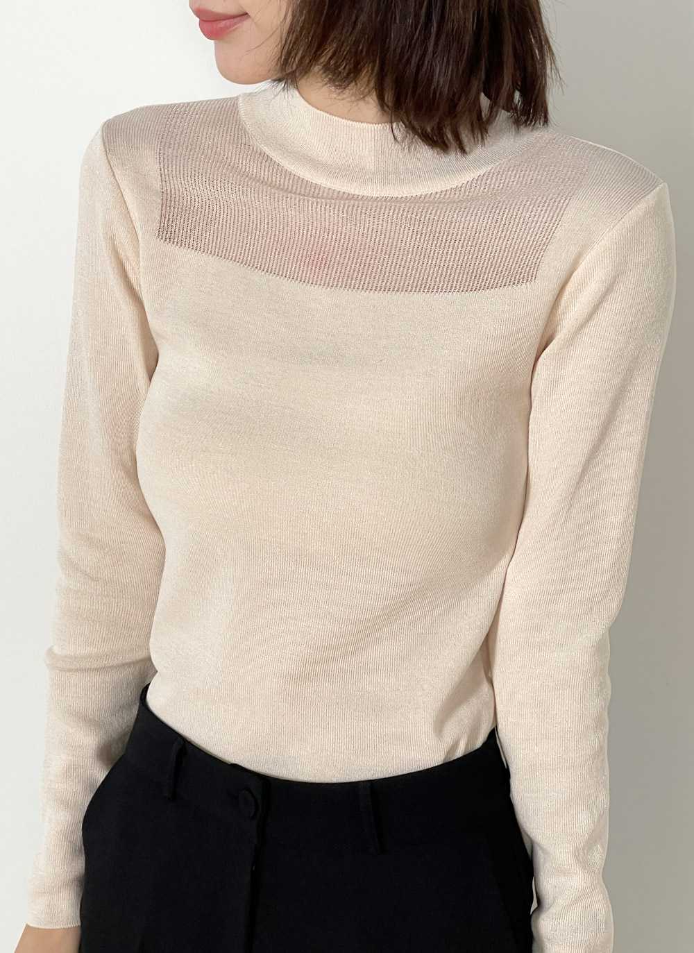 シアーパネルハーフネックニット | DHOLIC | 詳細画像10