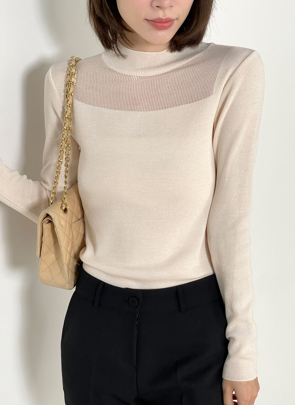 シアーパネルハーフネックニット | DHOLIC | 詳細画像11