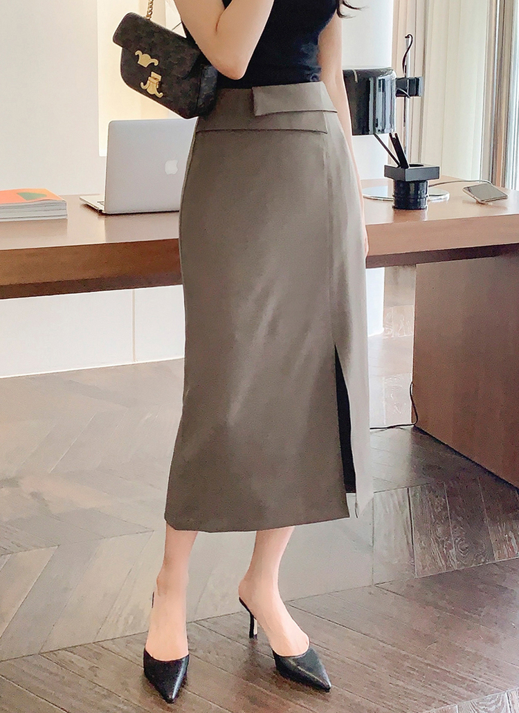 40 N°21 茶色　ブラウン　スリット　ロングスカート 40 N°21 茶色 ブラウン スリット ロングスカート Lily Brown （リリー