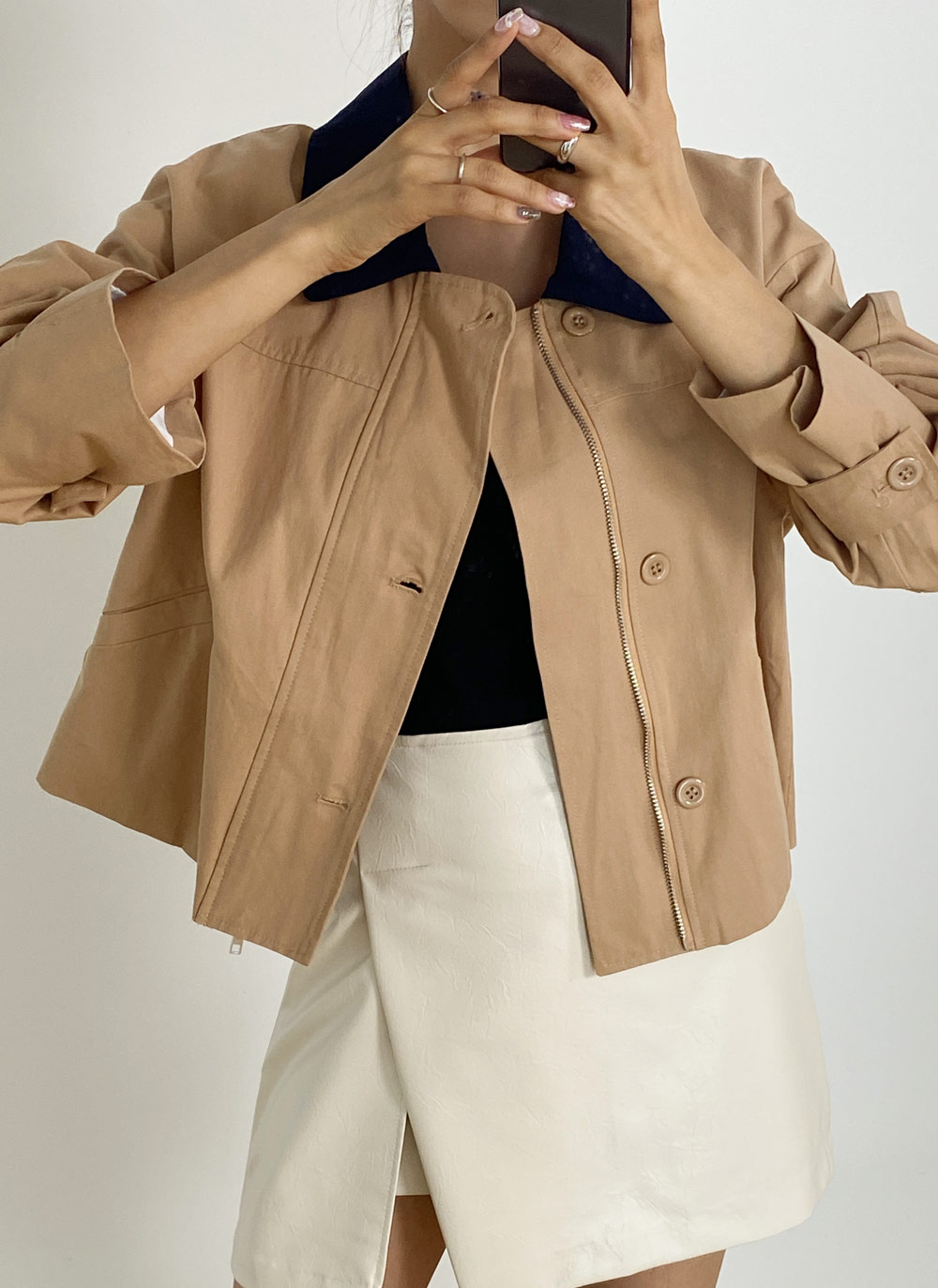 配色カラーショートジャンパー | DHOLIC | 詳細画像4