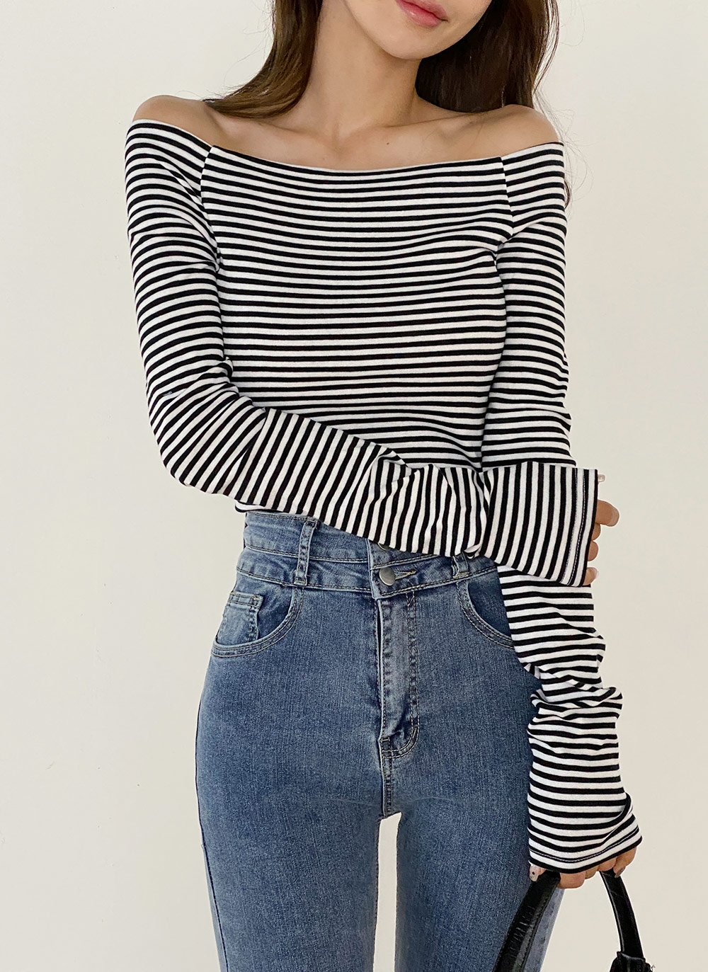 【DIANTE】ボーダー オフショルダー トップス オフショルダーボーダーTシャツ | レディースファッション通販
