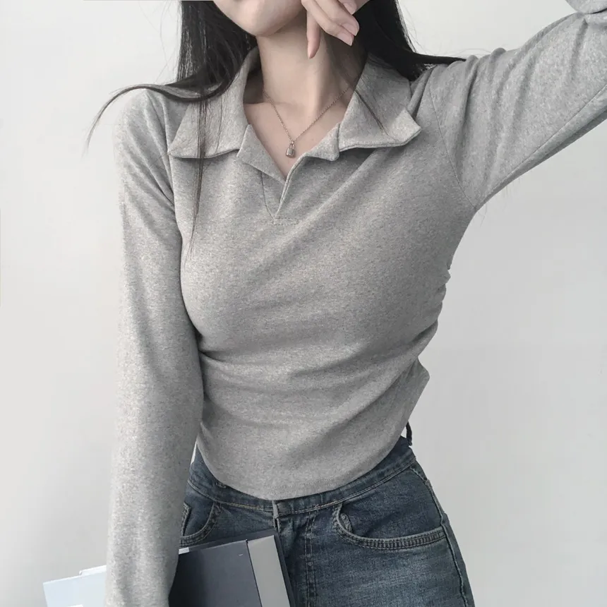 サイドシャーリングカラークロップドTシャツ | lilisense | 詳細画像5