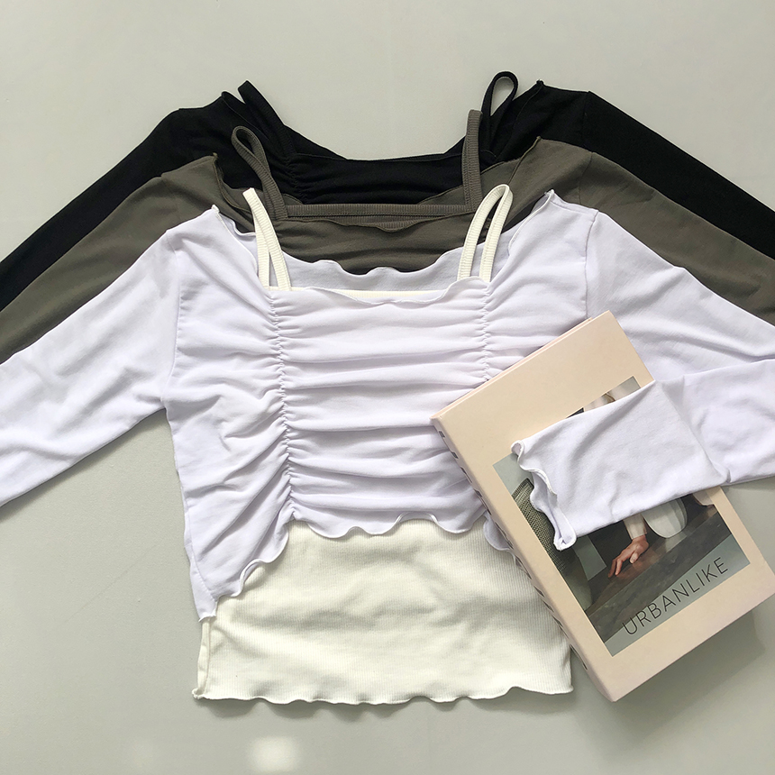 シャーリングクロップドTシャツ&キャミSET | lilisense | 詳細画像24