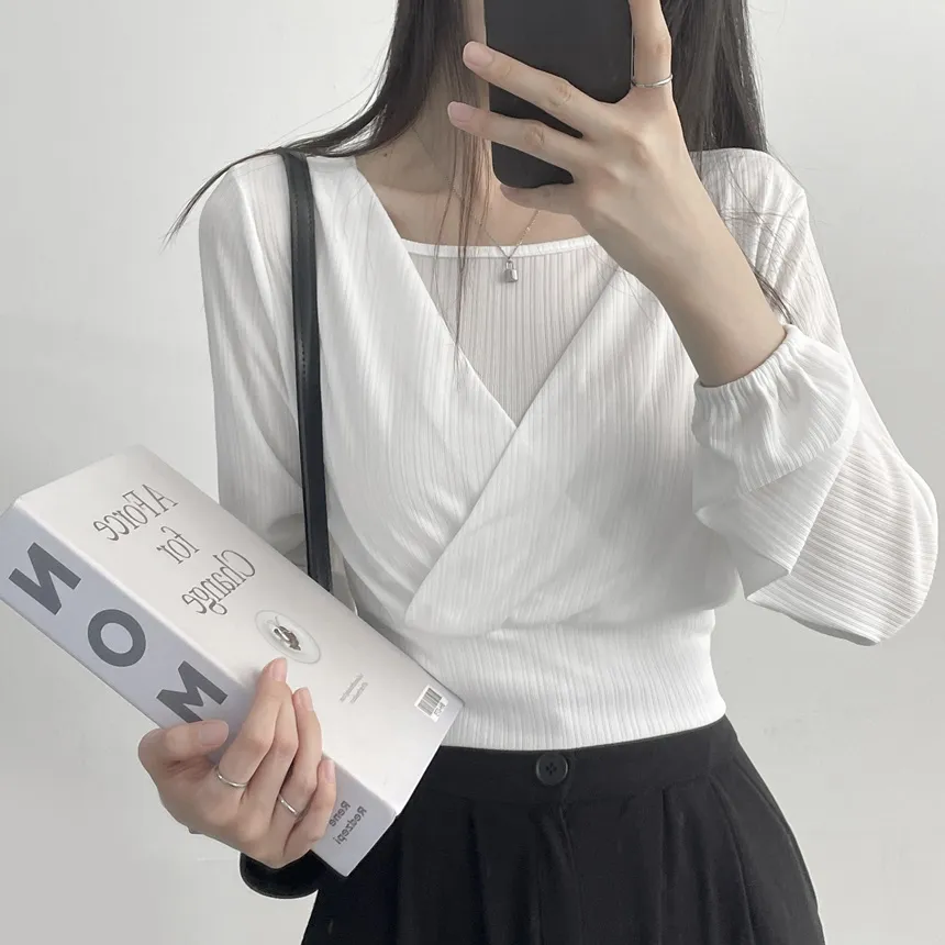 カシュクールTシャツ&スクエアキャミSET | lilisense | 詳細画像2