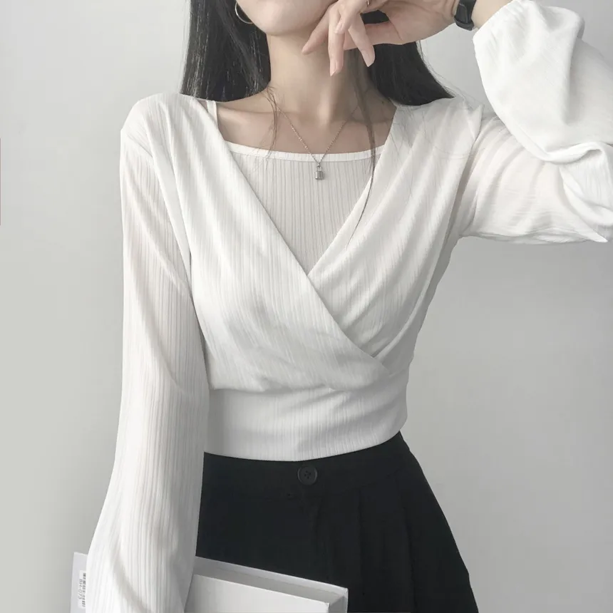 カシュクールTシャツ&スクエアキャミSET | lilisense | 詳細画像6