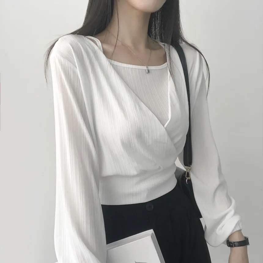 カシュクールTシャツ&スクエアキャミSET | lilisense | 詳細画像7