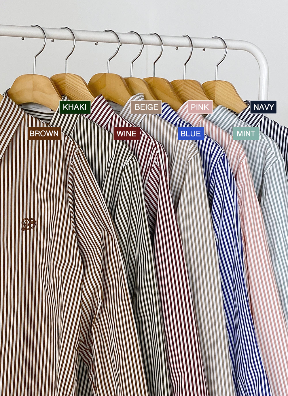 ハート刺繍ストライプシャツ | DHOLIC | 詳細画像2