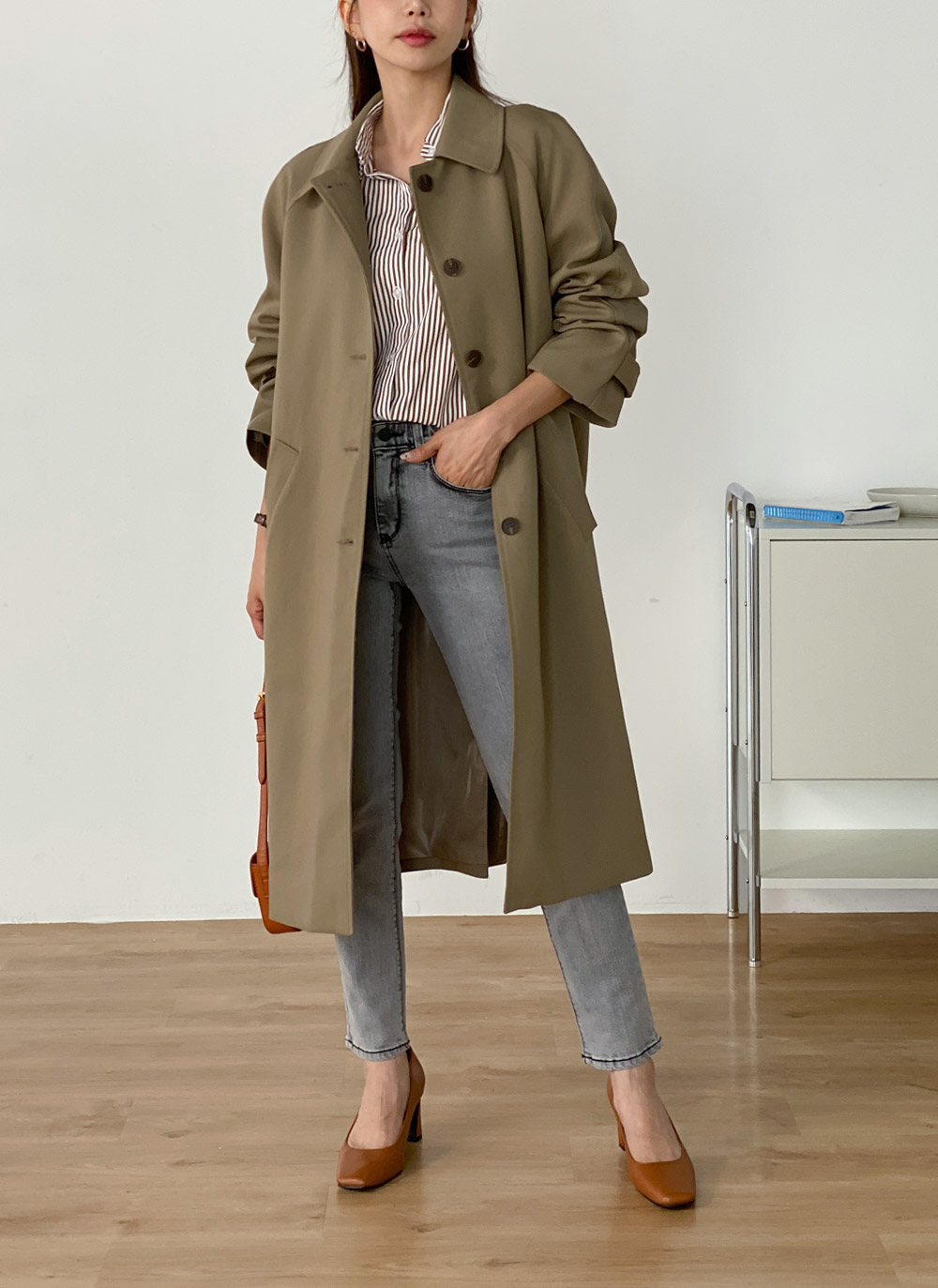 ハート刺繍ストライプシャツ | DHOLIC | 詳細画像10