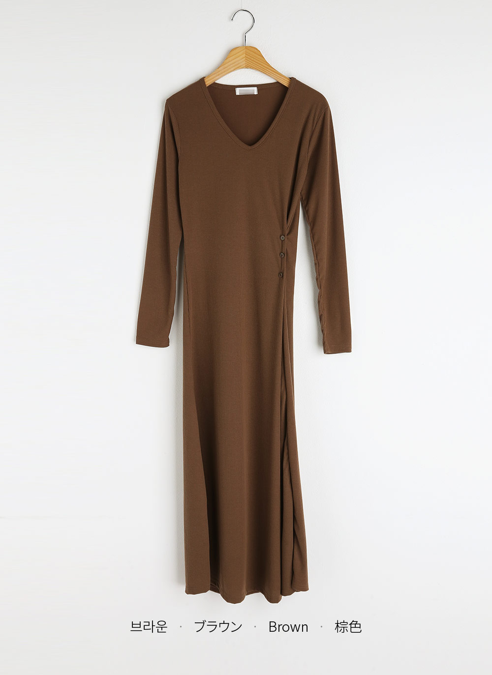 Vネックサイドボタンワンピース | DHOLIC | 詳細画像18