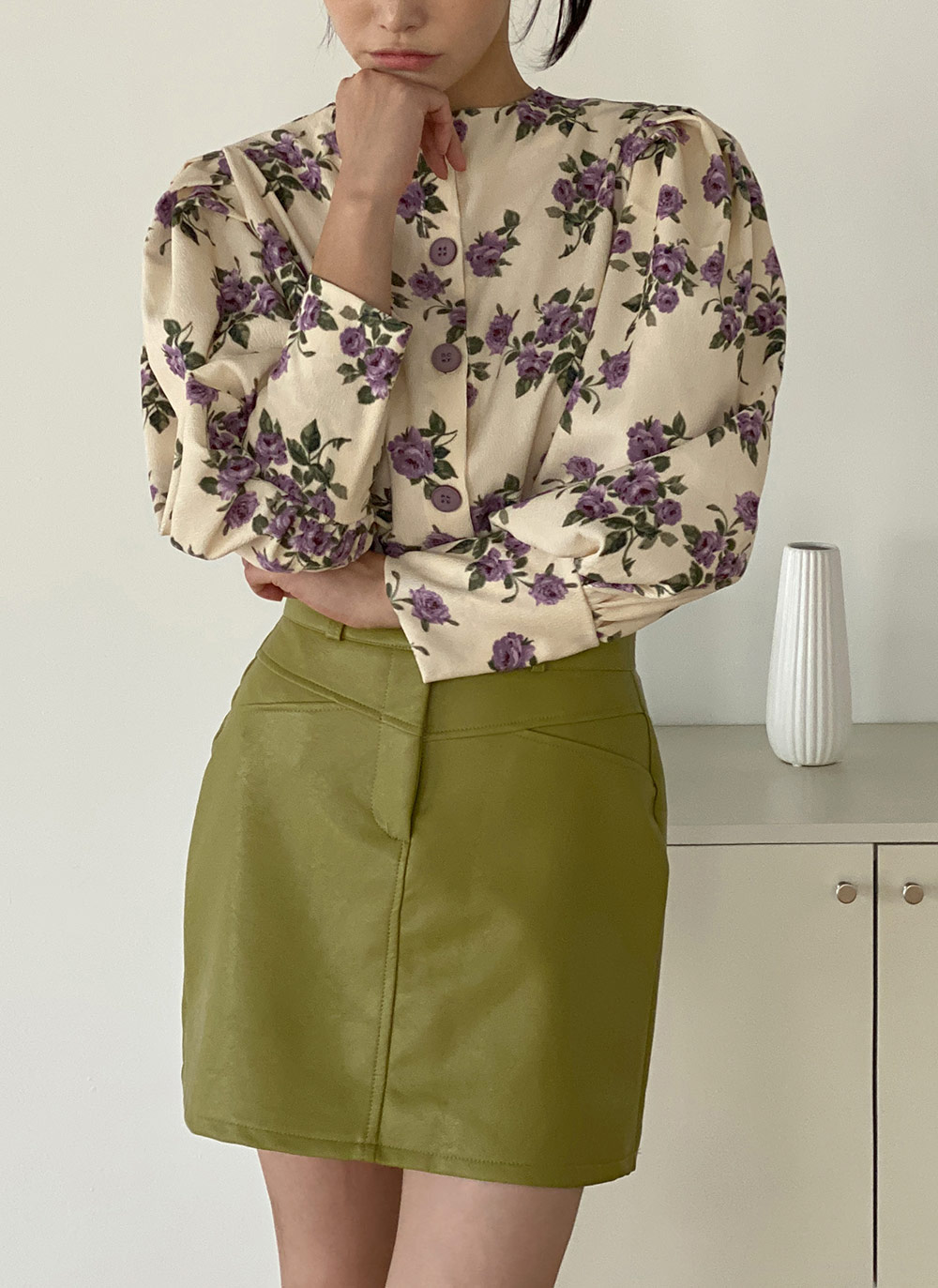 バックボタンローズパフブラウス | DHOLIC | 詳細画像11