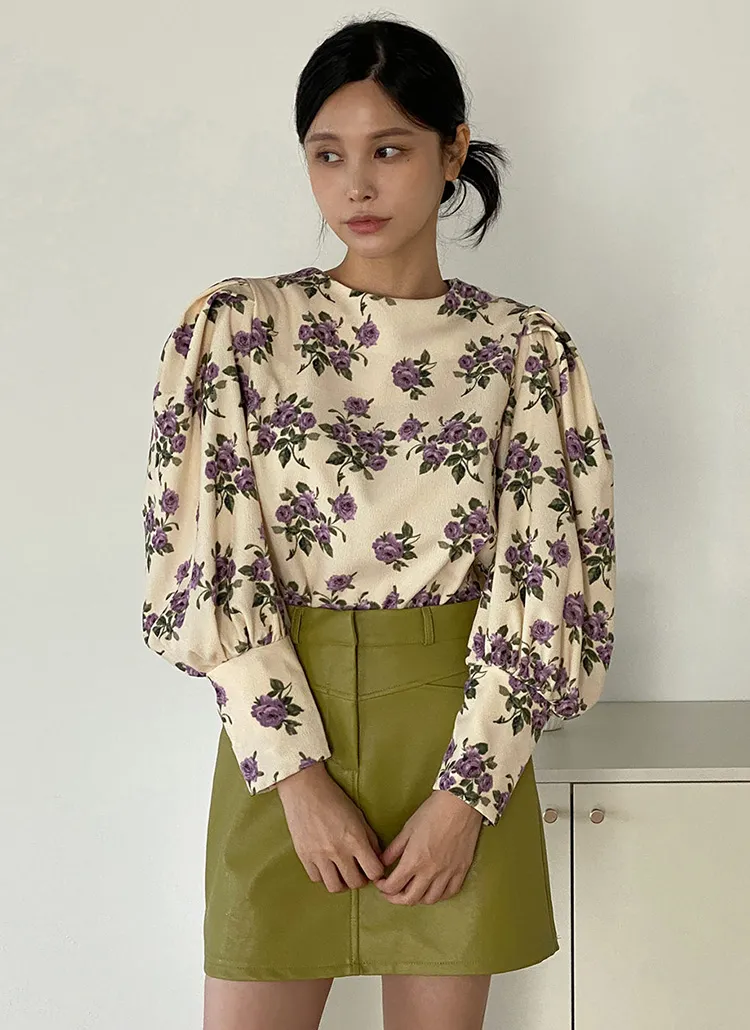 バックボタンローズパフブラウス | DHOLIC | 詳細画像1