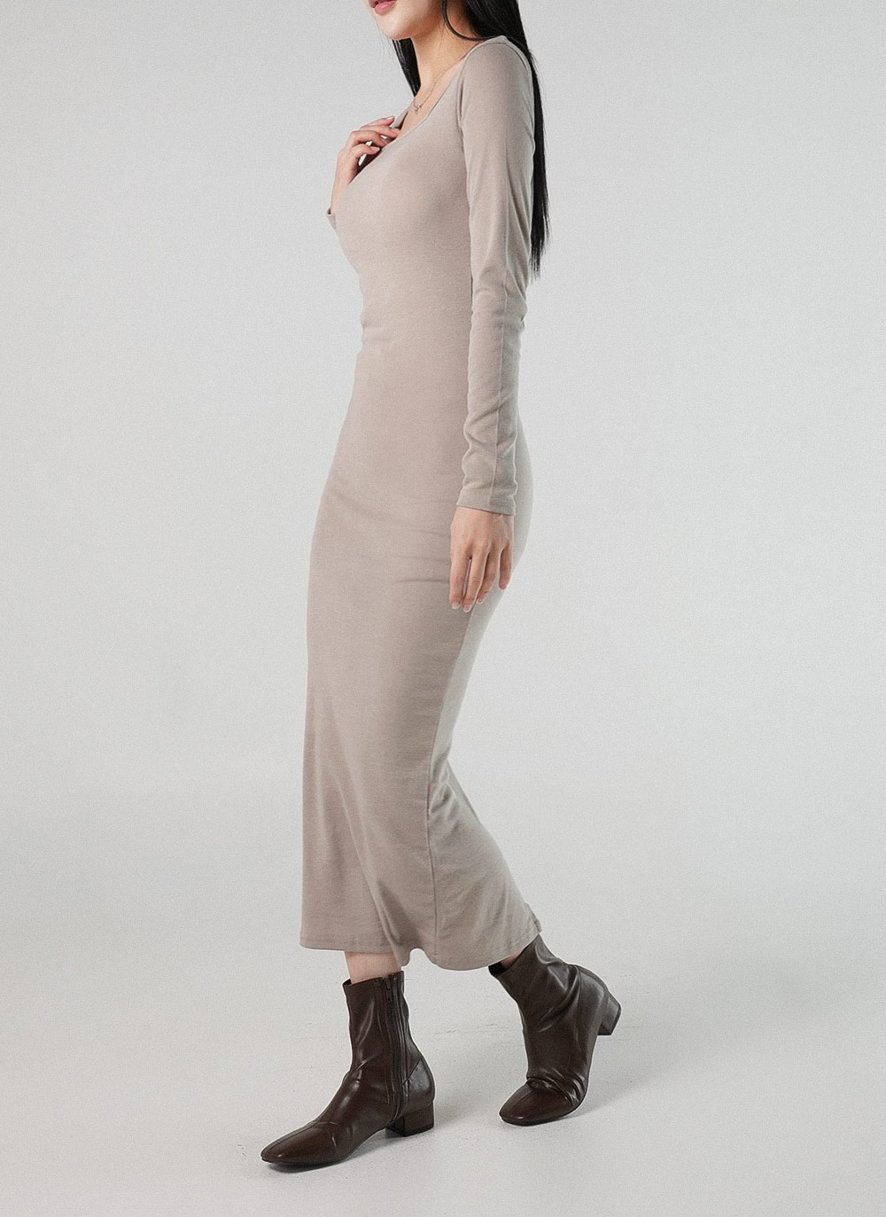 スクエアネック長袖ワンピース | DHOLIC | 詳細画像7