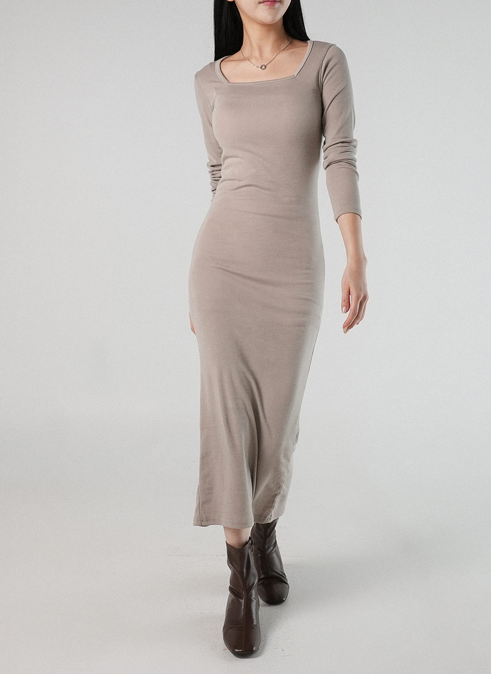 スクエアネック長袖ワンピース | DHOLIC | 詳細画像6