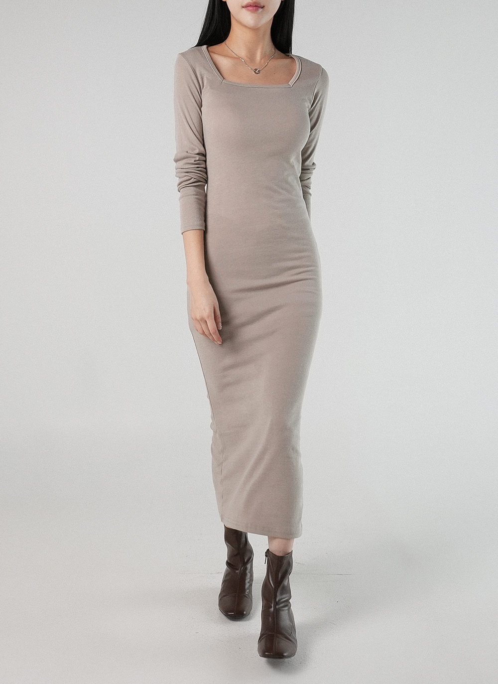 スクエアネック長袖ワンピース | DHOLIC | 詳細画像5