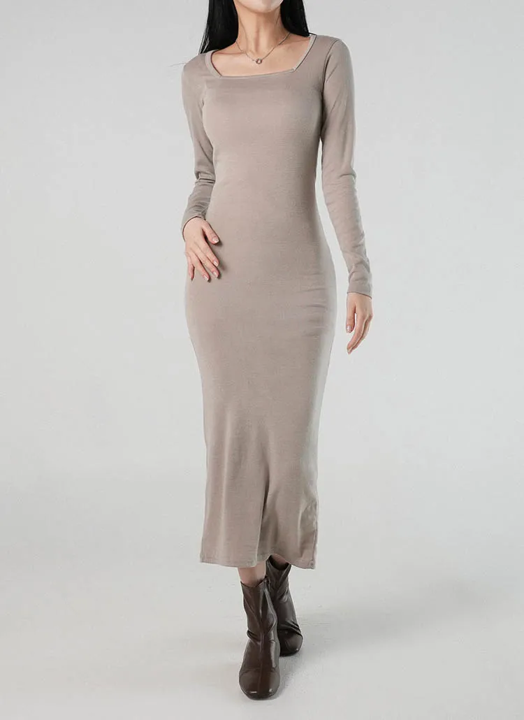 スクエアネック長袖ワンピース | DHOLIC | 詳細画像1