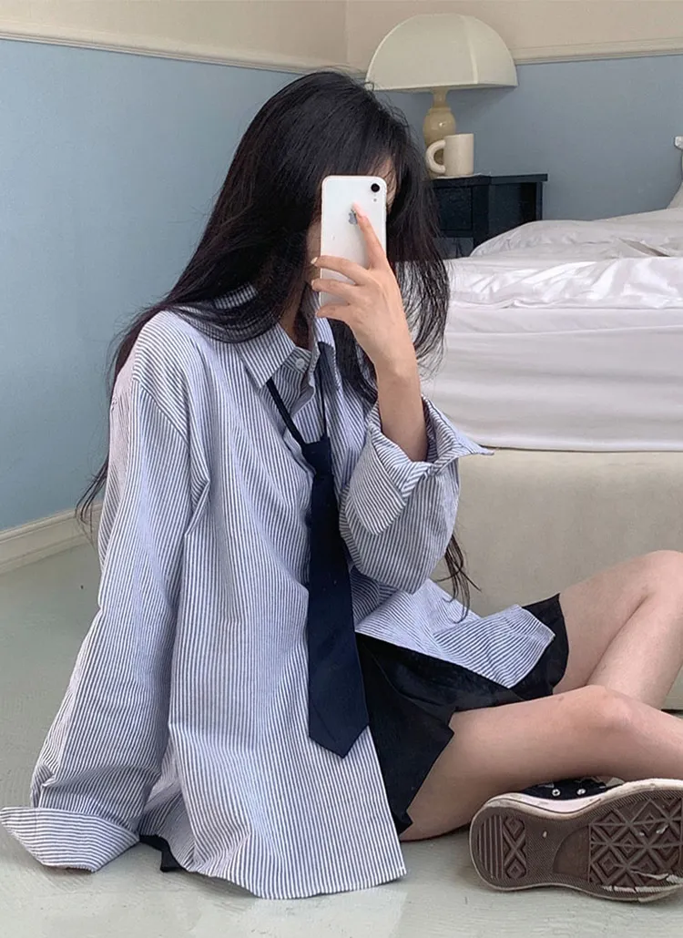 ボーイフィットストライプシャツ | beidelli | 詳細画像1