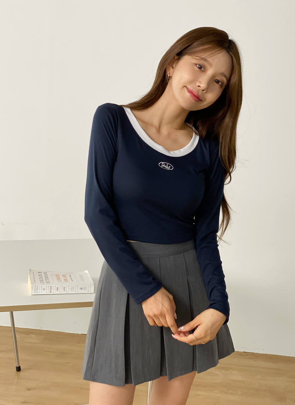 配色刺繍クロップドTシャツ | DHOLIC | 詳細画像6