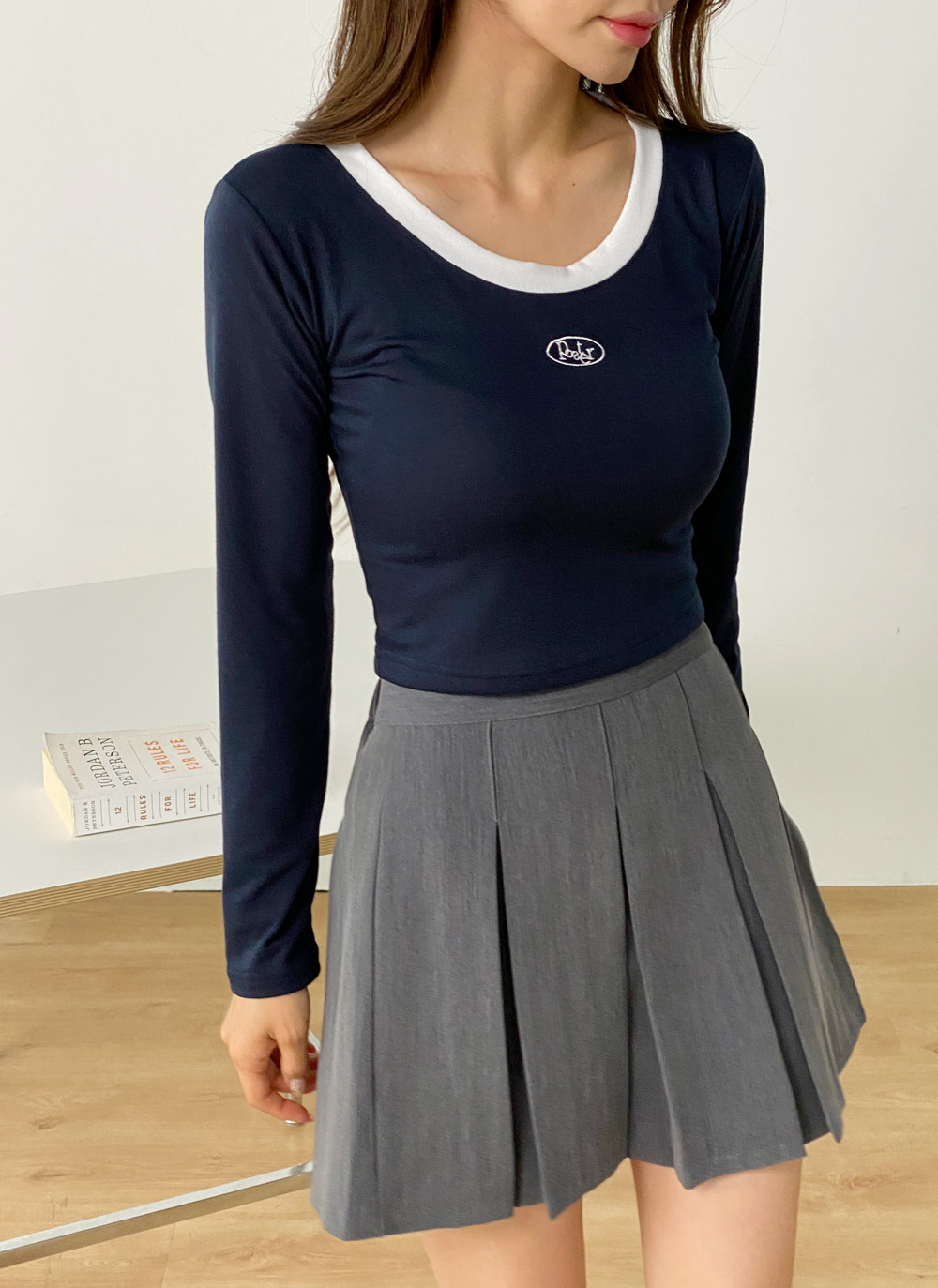 配色刺繍クロップドTシャツ | DHOLIC | 詳細画像9