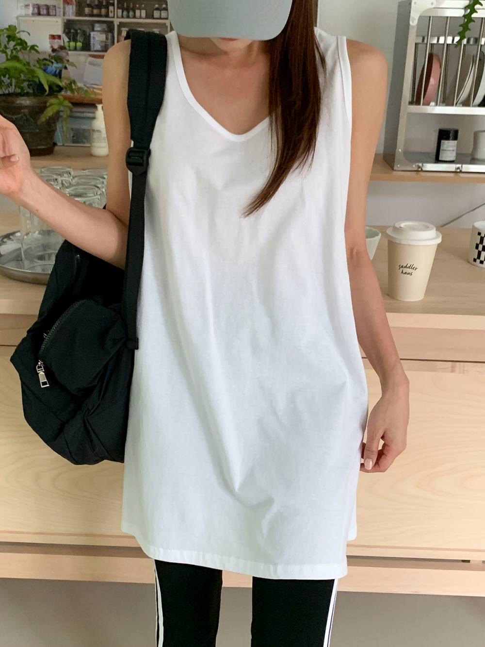 Uネックスリットロングタンクトップ レディースファッション通販 DHOLIC
