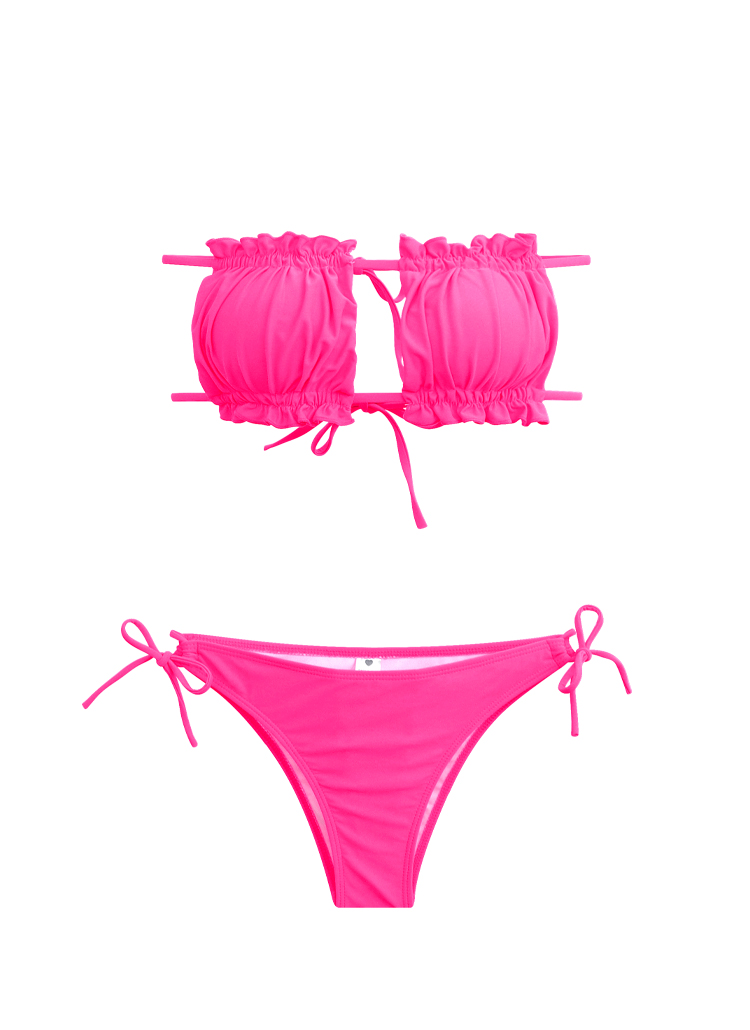 フリルシャーリングスクエアビキニ | レディースファッション通販 - DHOLIC