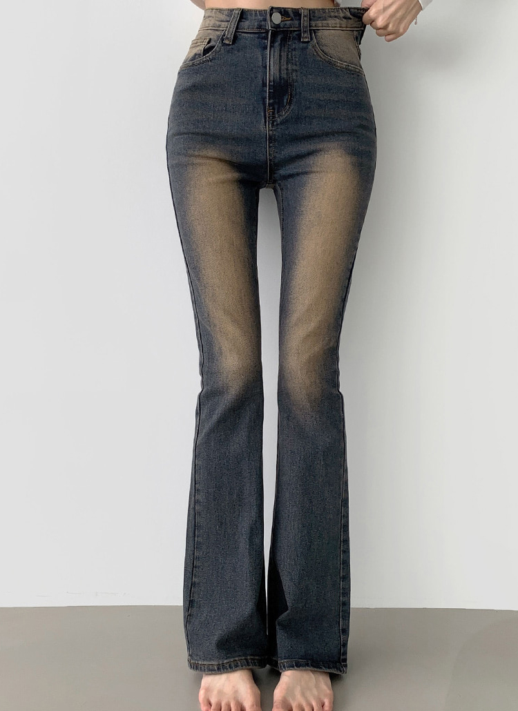 3TYPEハイウエストストレッチフレアデニムパンツ | レディース