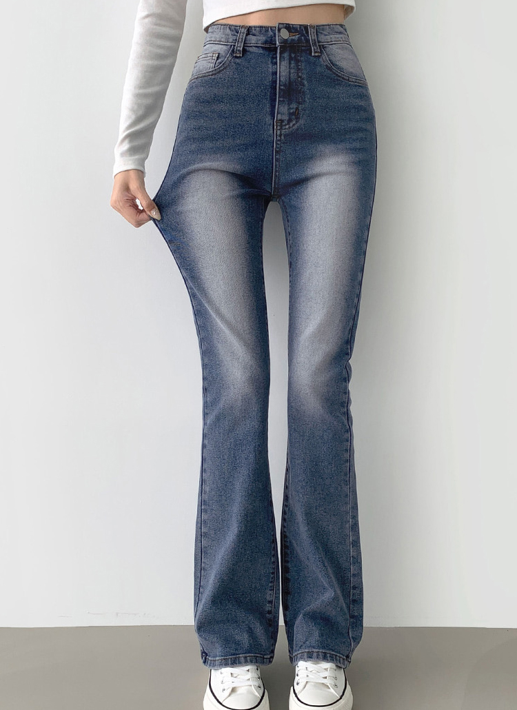 3TYPEハイウエストストレッチフレアデニムパンツ | レディース