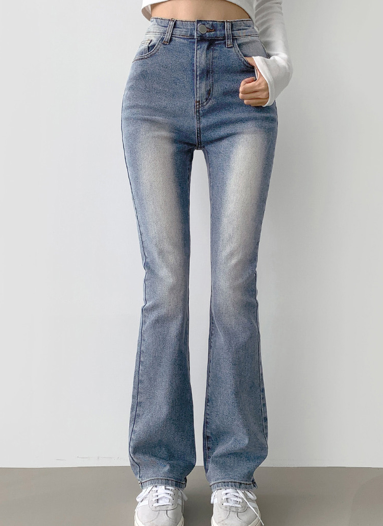 3TYPEハイウエストストレッチフレアデニムパンツ | レディース