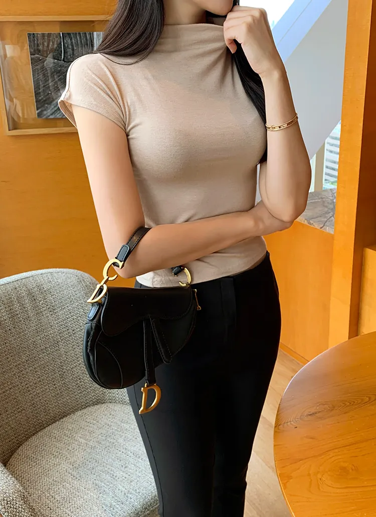 モックネック半袖Tシャツ | minagram | 詳細画像1