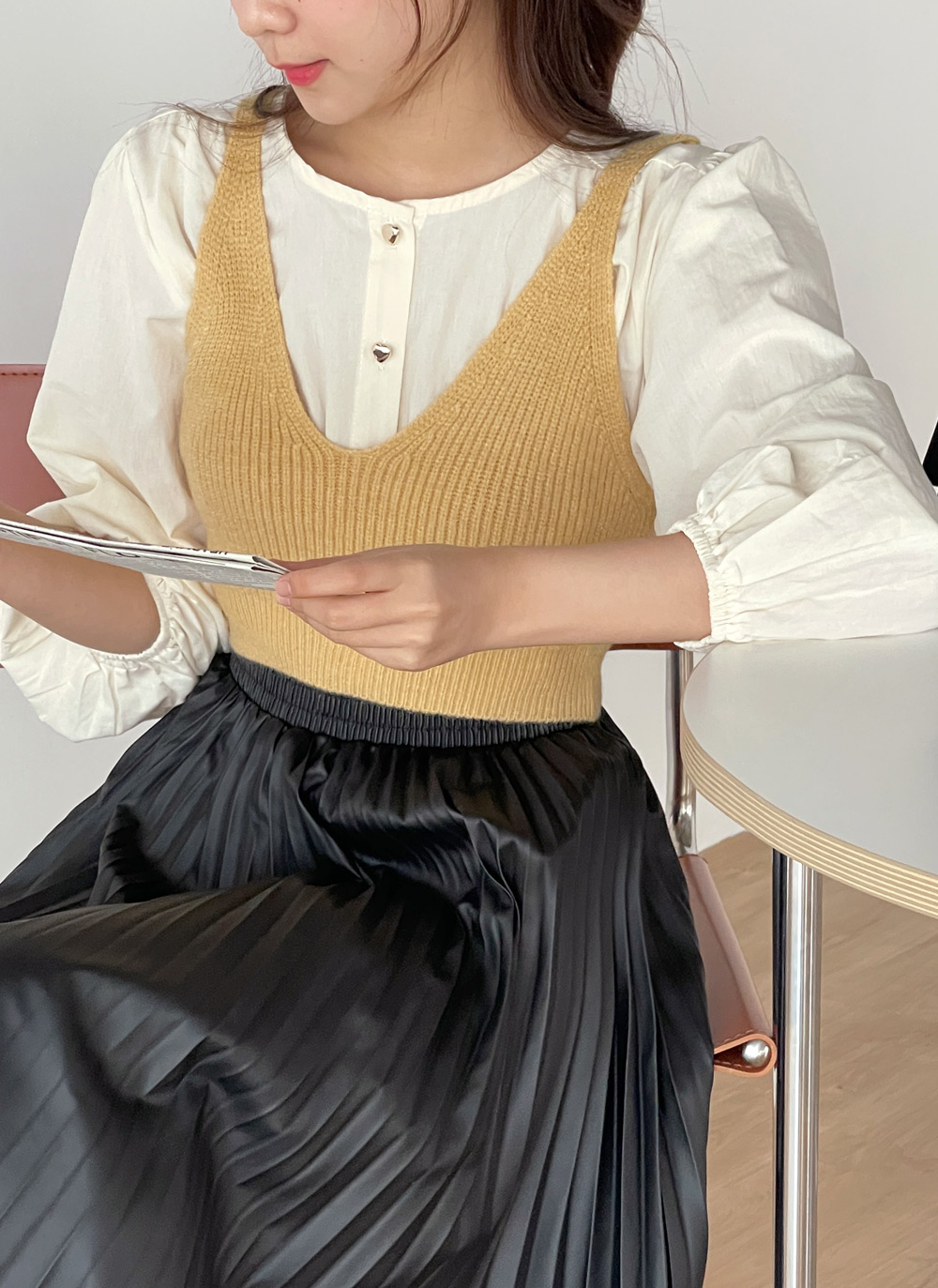Vネッククロップドニットビスチェ | DHOLIC | 詳細画像2
