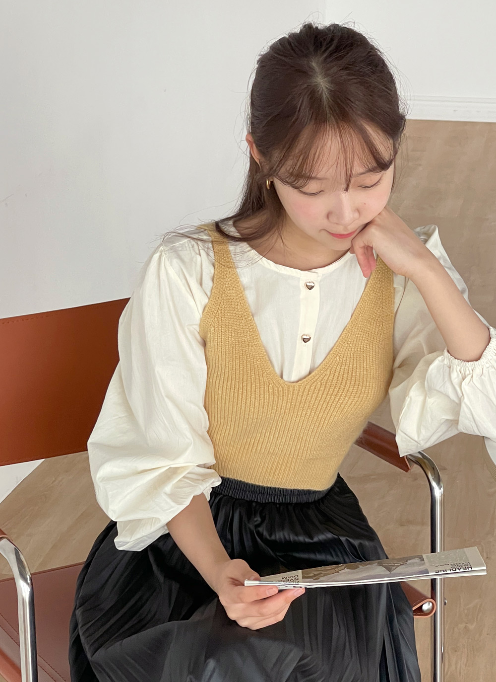 Vネッククロップドニットビスチェ | DHOLIC | 詳細画像4