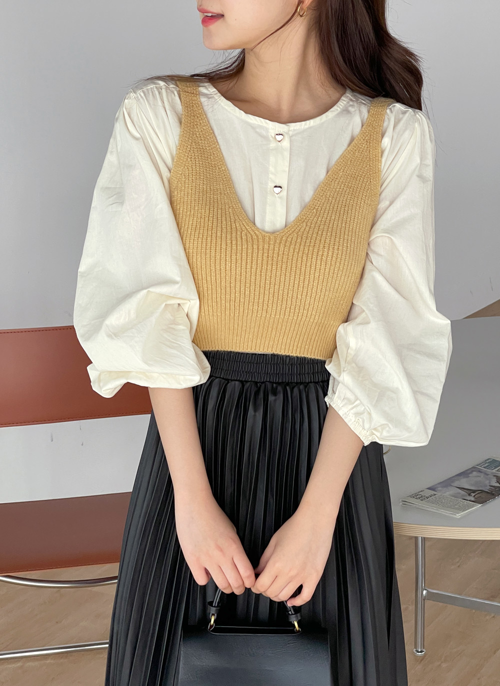 Vネッククロップドニットビスチェ | DHOLIC | 詳細画像7